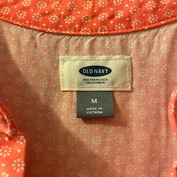 Old Navy Women’s Sleeveless Dress, Size: M, Color: Peach w/Floral Dot Print - Picture 3 of 4